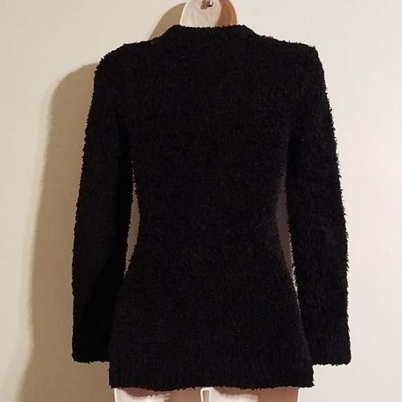 Piper black large sequined front fuzzy sweater - Picture 12 of 17